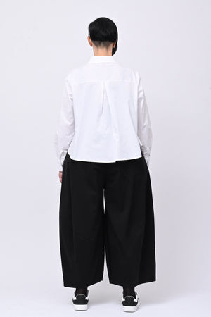 Camicia crop maxi strass - Bianco