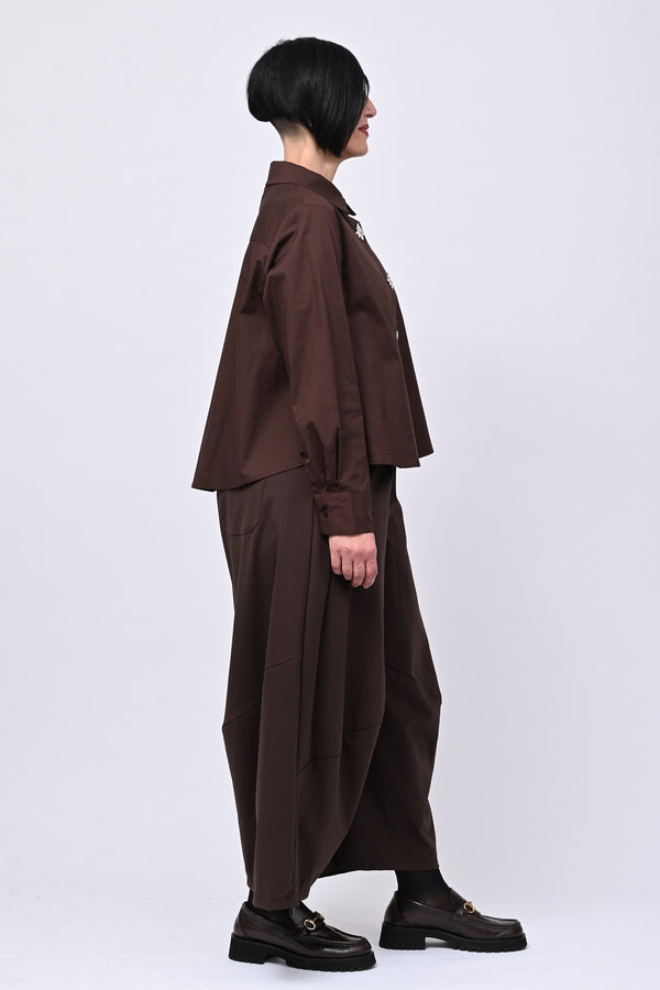 Camicia crop maxi strass - Moro