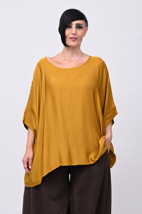 Blusa over raso - Ocra