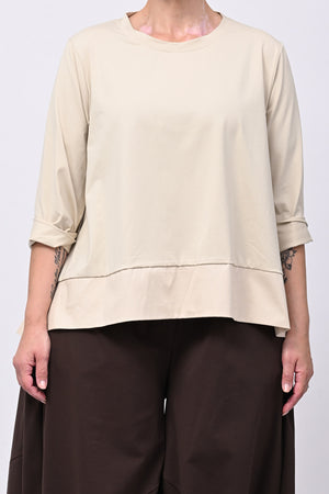 Maglia cotone bordo - Burro
