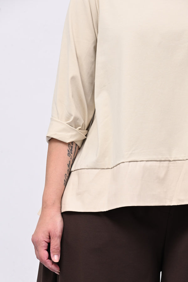 Maglia cotone bordo - Burro