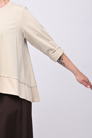 Maglia cotone bordo - Burro