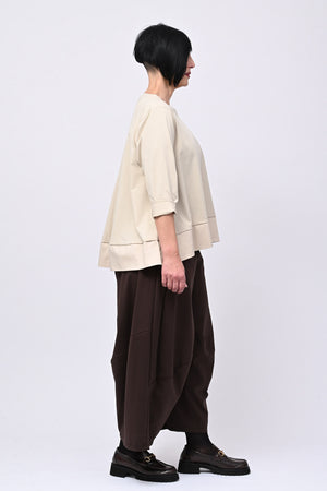Maglia cotone bordo - Burro