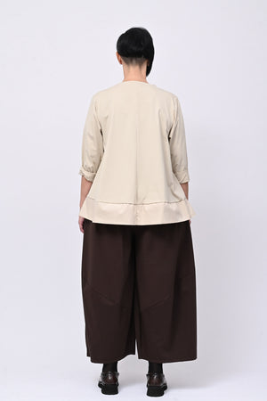 Maglia cotone bordo - Burro