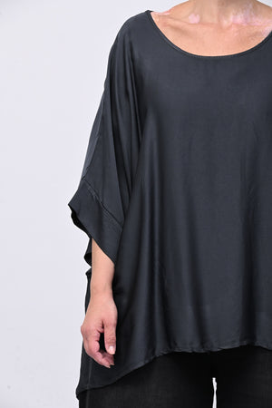 Blusa over raso - Piombo