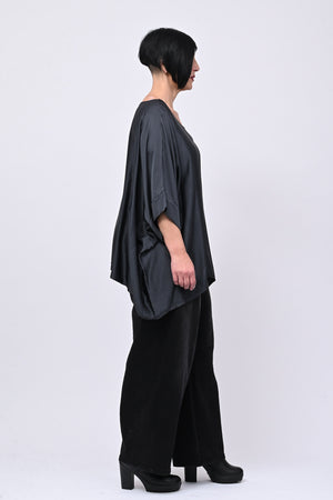 Blusa over raso - Piombo