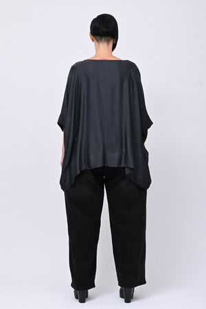 Blusa over raso - Piombo