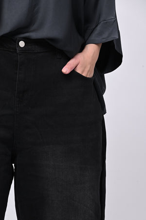 Jeans nero crop - Nero