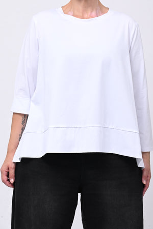 Maglia cotone bordo - Bianco