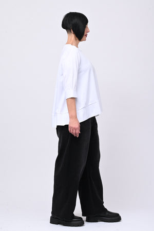 Maglia cotone bordo - Bianco