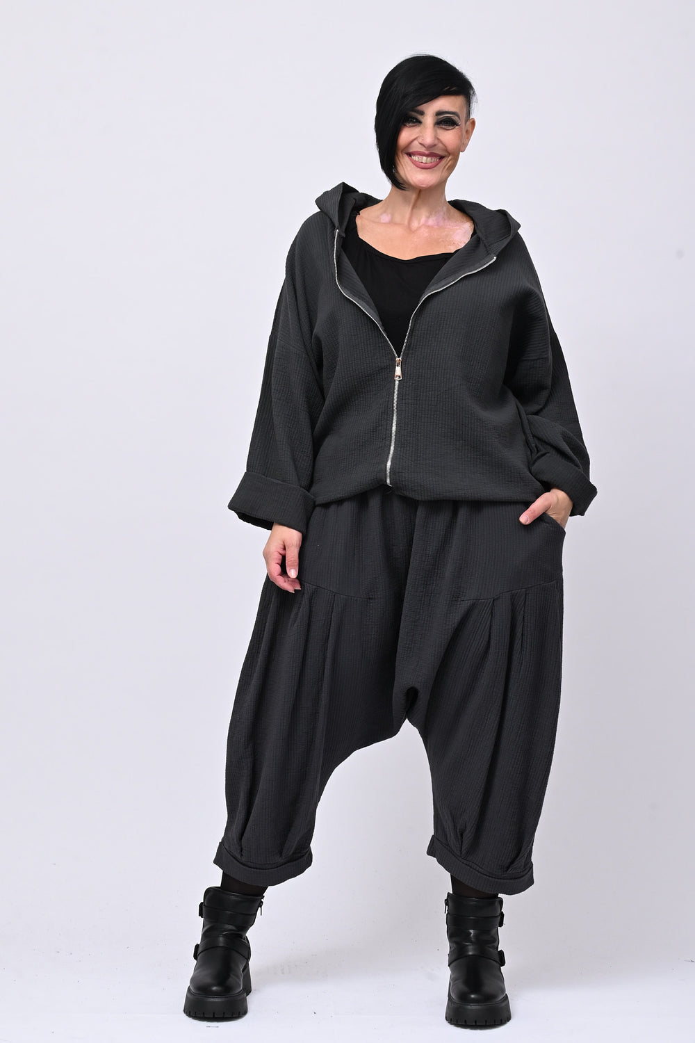 Completo felpa zip - Piombo