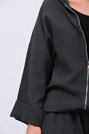 Completo felpa zip - Piombo