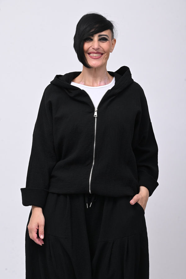 Completo felpa zip - Nero