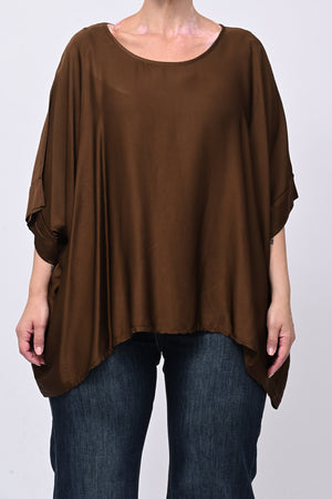 Blusa over raso - Bruciato