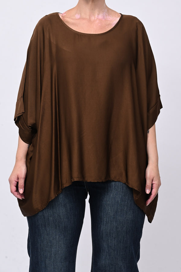 Blusa over raso - Bruciato