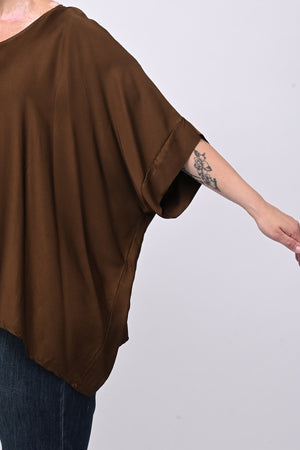 Blusa over raso - Bruciato