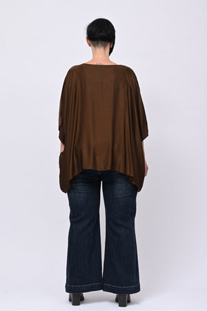 Blusa over raso - Bruciato