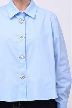 Camicia crop maxi strass - Oxford