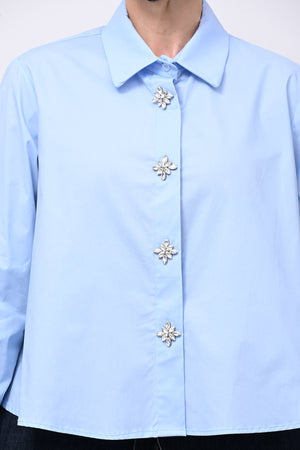 Camicia crop maxi strass - Oxford
