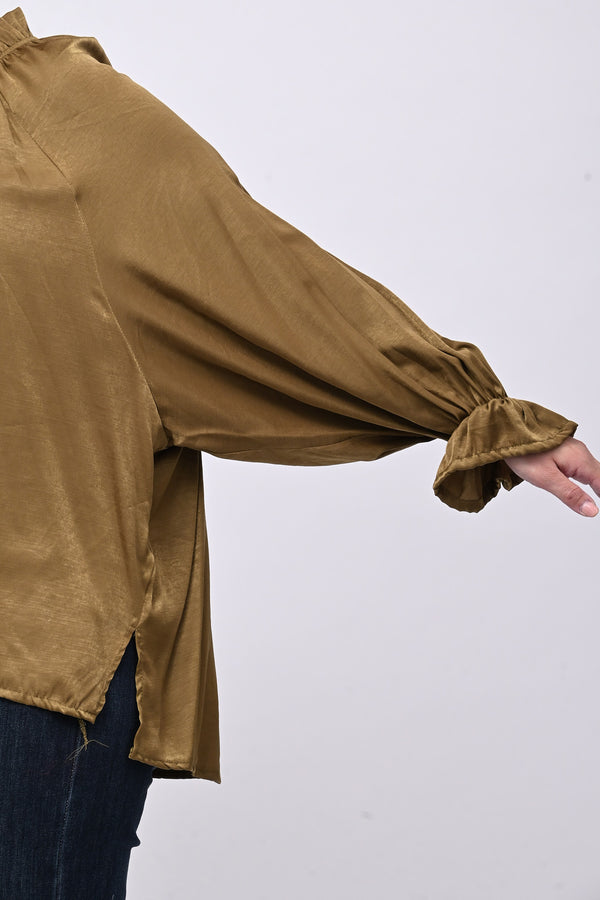 Blusa raso Pierrot - Oliva