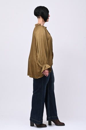 Blusa raso Pierrot - Oliva