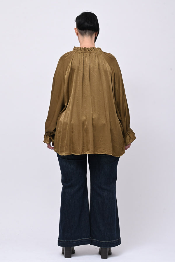 Blusa raso Pierrot - Oliva