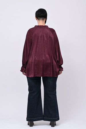Blusa raso Pierrot - Melanzana