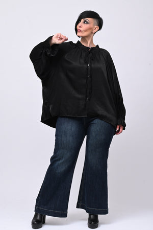 Blusa raso Pierrot - Nero
