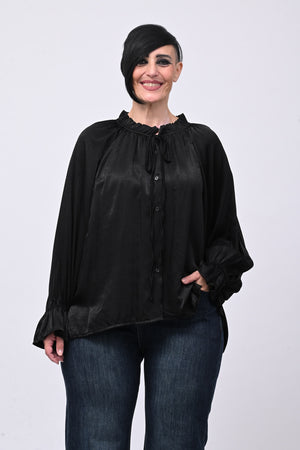 Blusa raso Pierrot - Nero