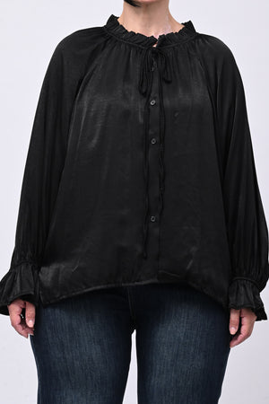 Blusa raso Pierrot - Nero