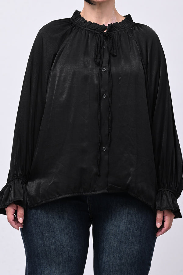 Blusa raso Pierrot - Nero