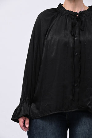 Blusa raso Pierrot - Nero