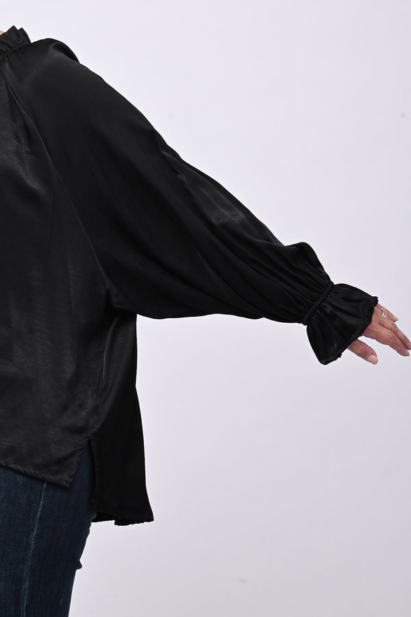 Blusa raso Pierrot - Nero