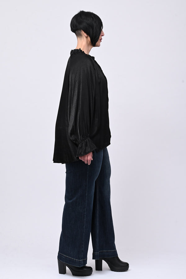 Blusa raso Pierrot - Nero