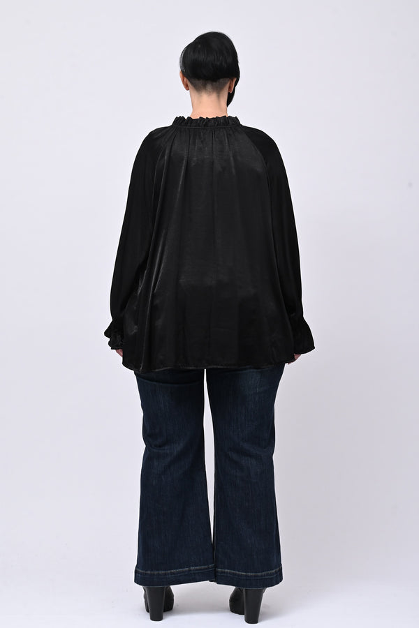 Blusa raso Pierrot - Nero