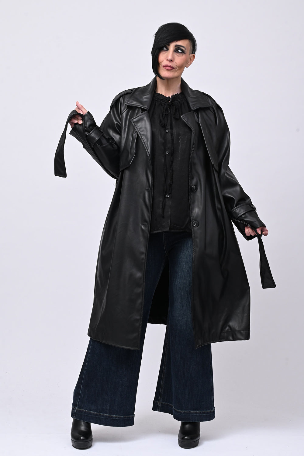 Trench ecopelle - Nero