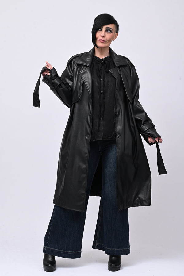Trench ecopelle - Nero