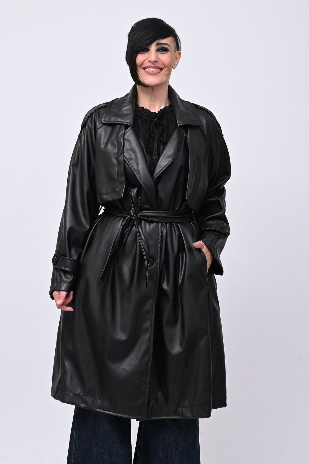 Trench ecopelle - Nero