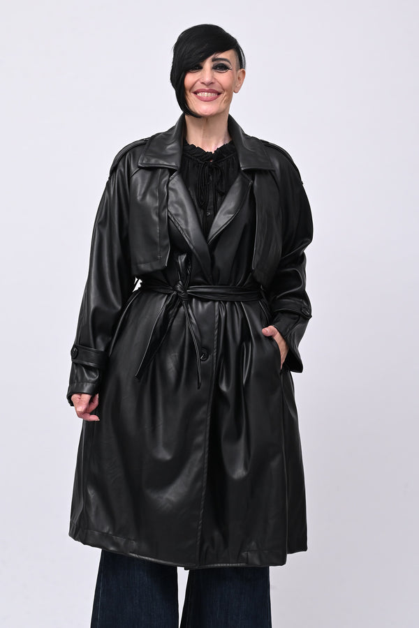 Trench ecopelle - Nero