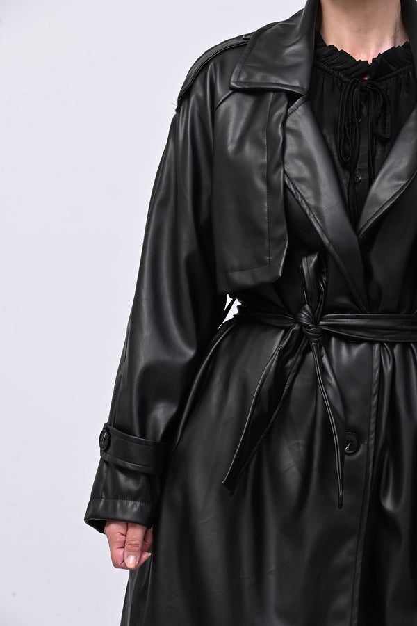 Trench ecopelle - Nero