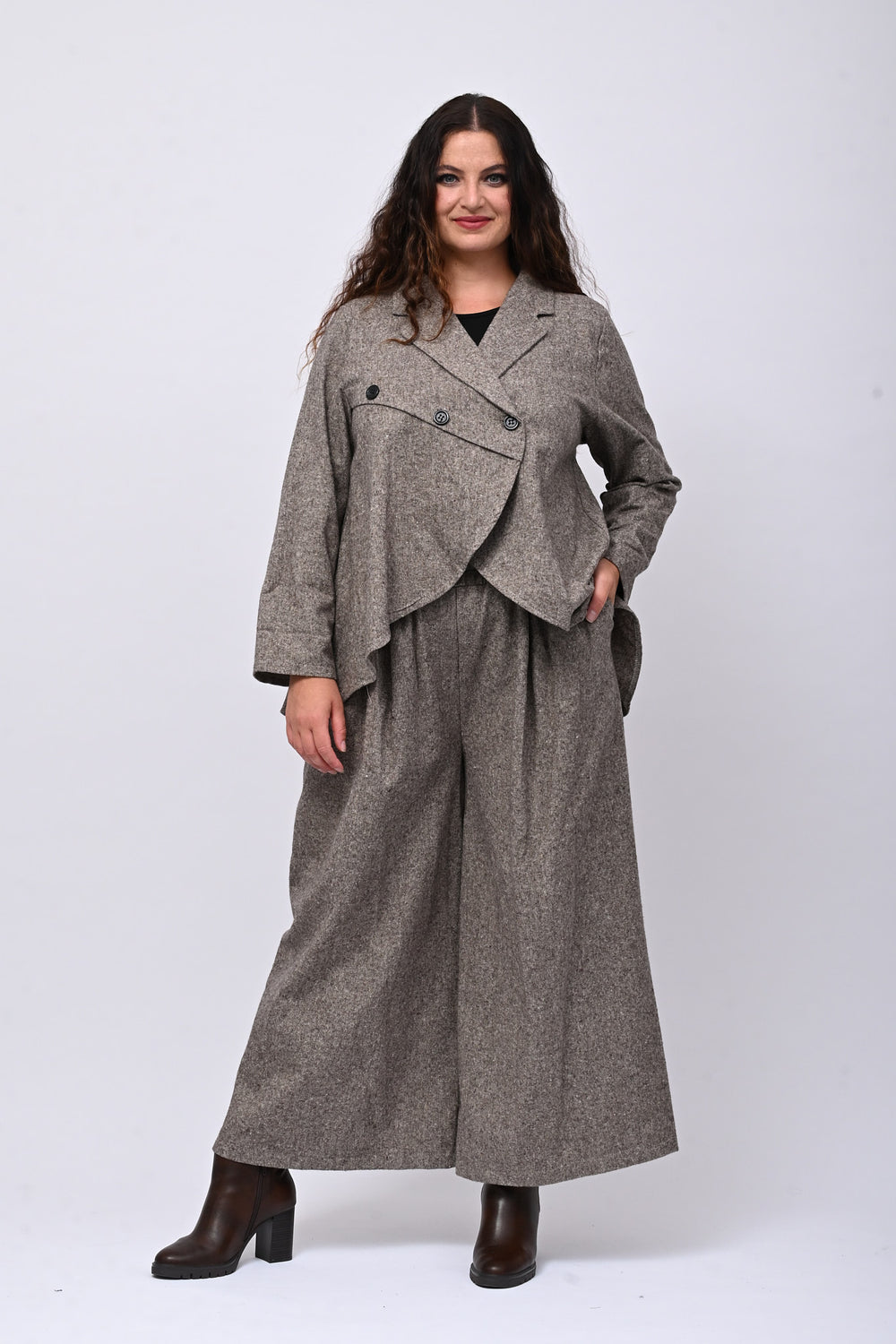 Pantalone palazzo sale e pepe - Moro
