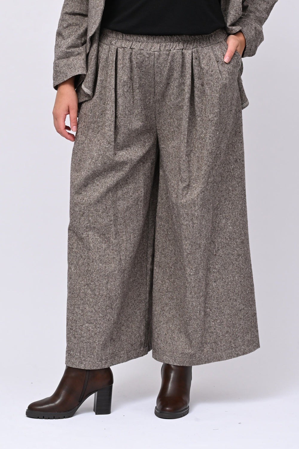 Pantalone palazzo sale e pepe - Moro