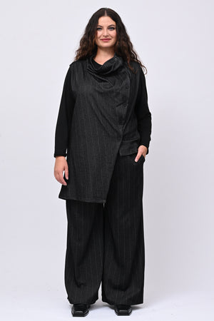 Completo gilet spigato - Nero