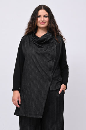 Completo gilet spigato - Nero