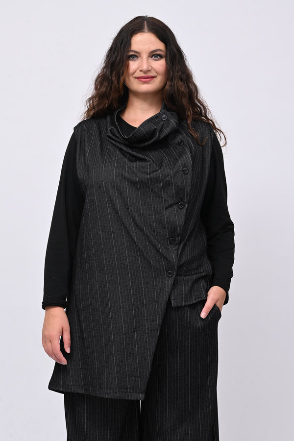 Completo gilet spigato - Nero