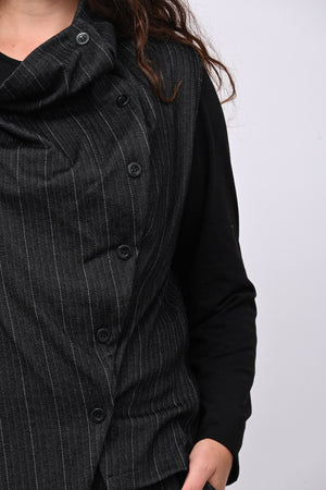 Completo gilet spigato - Nero