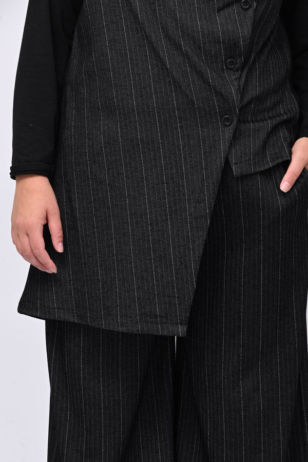 Completo gilet spigato - Nero