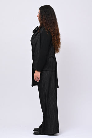 Completo gilet spigato - Nero
