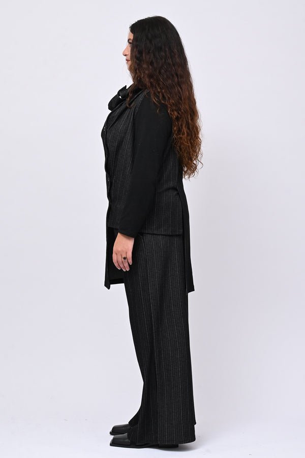 Completo gilet spigato - Nero