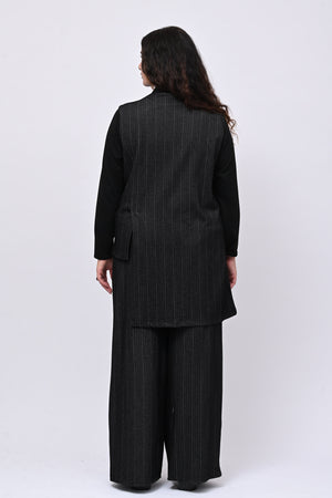 Completo gilet spigato - Nero